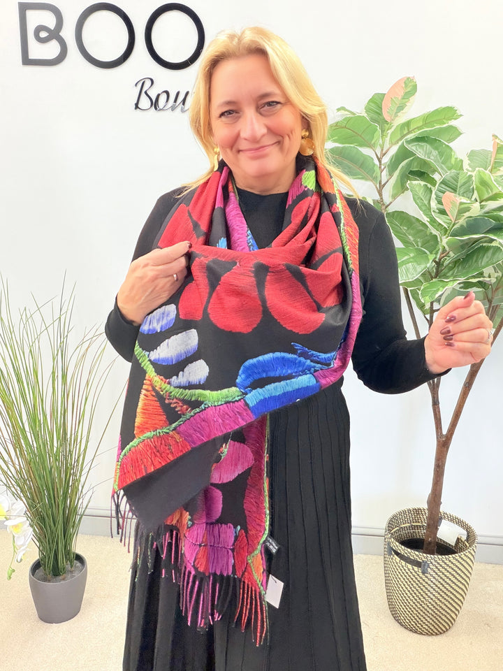 LADIES COLOURFUL VIBRANT DIGITAL PRINT SCARF