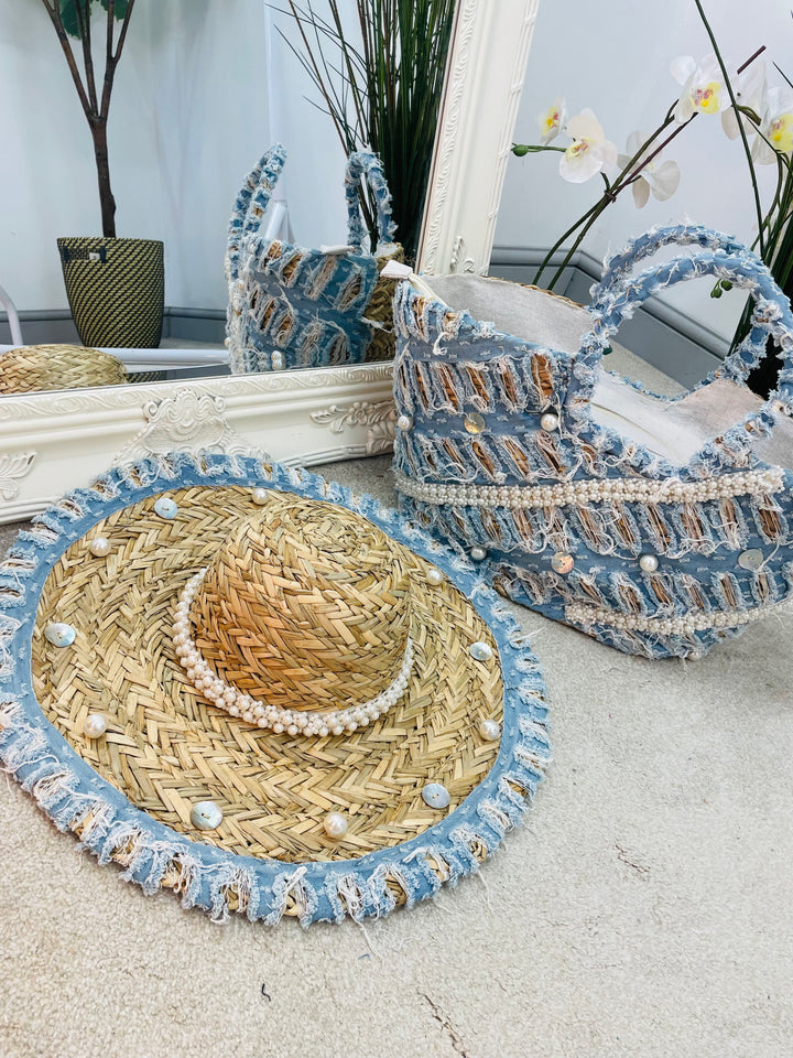 The CRETE luxury straw bag and hat set
