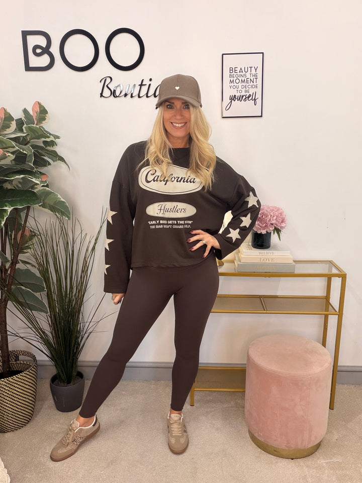 The TESSA cotton sweatshirt ‘California’ logo top - 3 colours