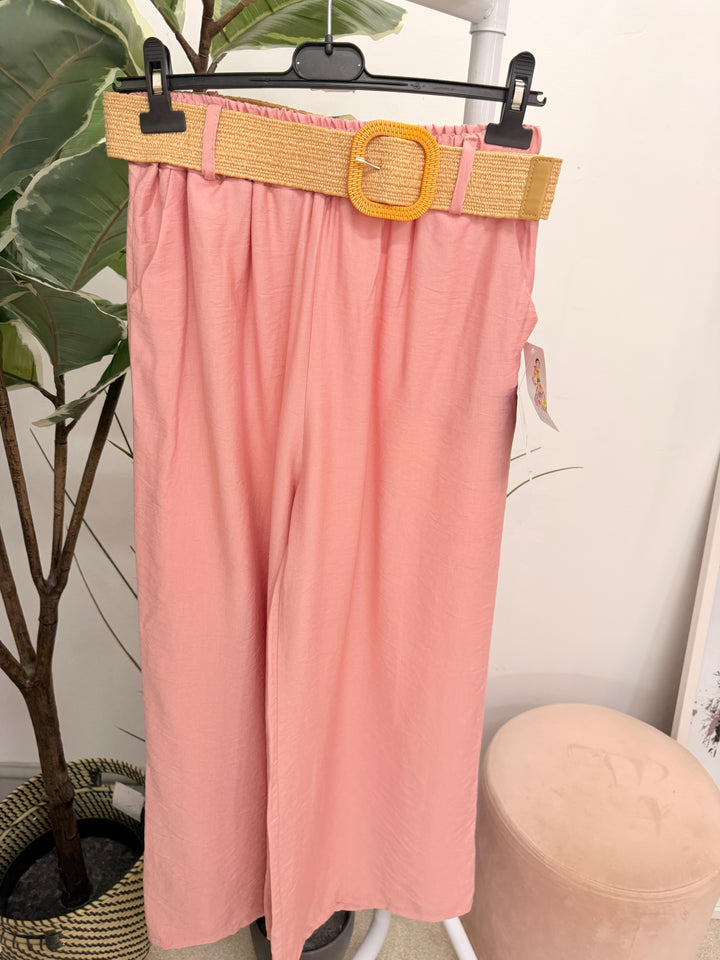 Ladies Fashion Wide Leg Trousers pink