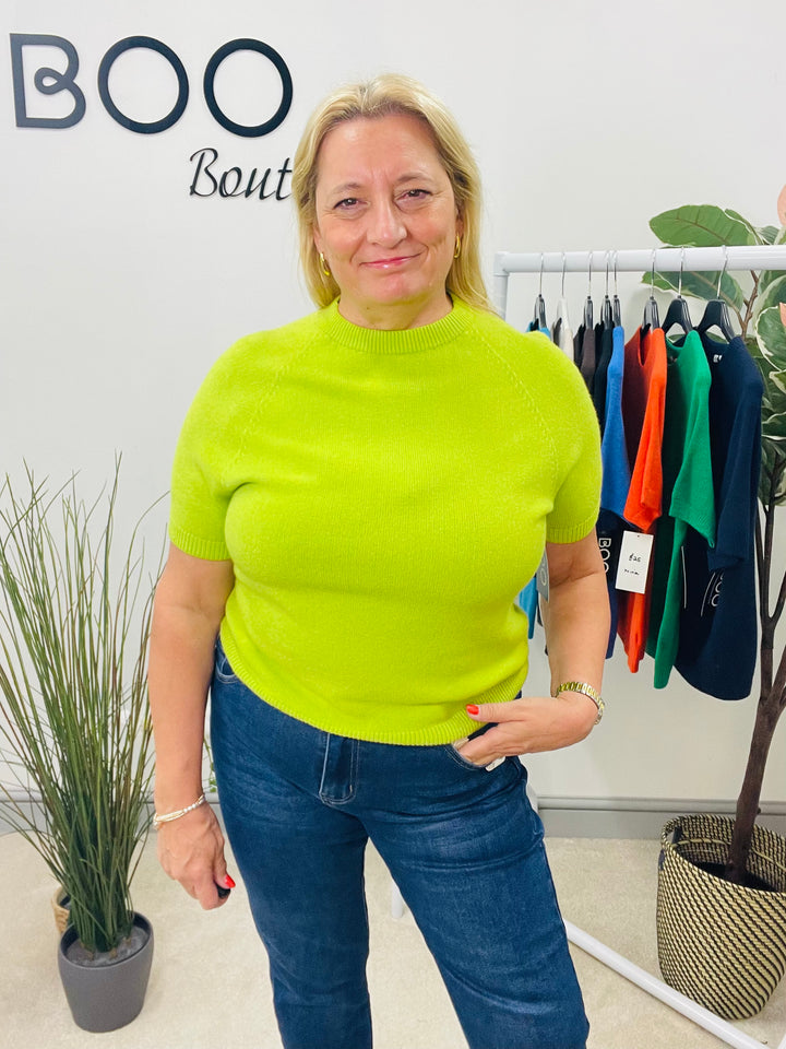 LADIES SOFT KNIT SHORT SLEEVE AUTUMN JUMPER 
