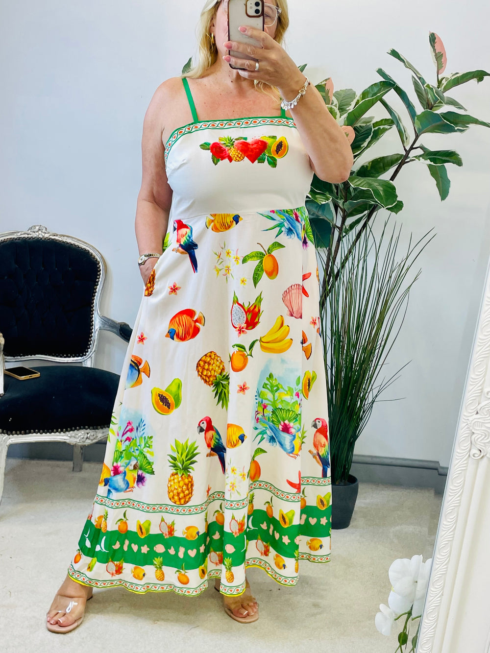 LADIES TROPICAL PRINT SUMMER HOLIDAY DRESS