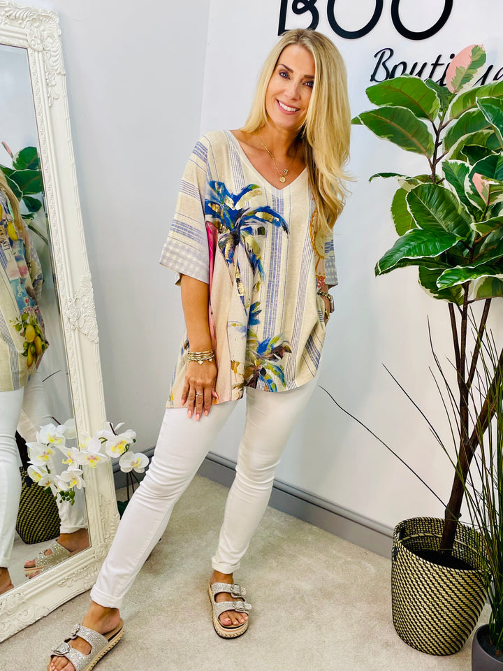 LADIES LOOSE FIT OVERSIZE LUREX SUMMER AMALFI TOP