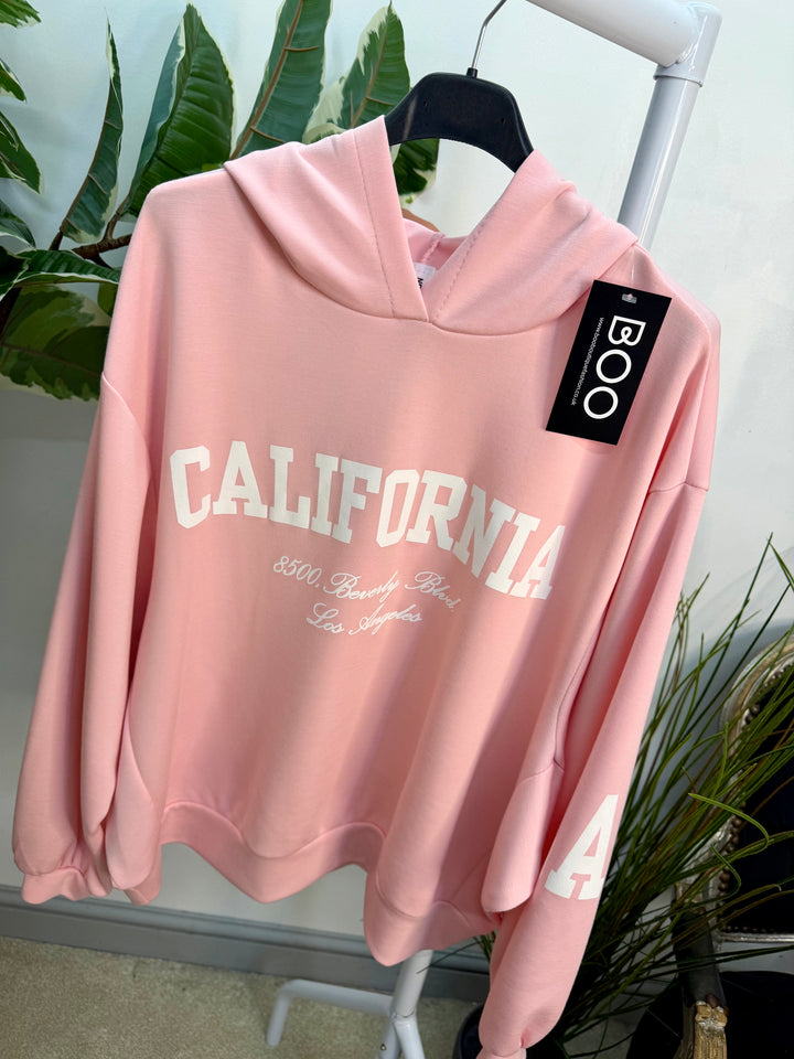 LADIES SCUBA CALIFORNIA SWEATSHIRT TOP - PINK, BLUE & LEMON