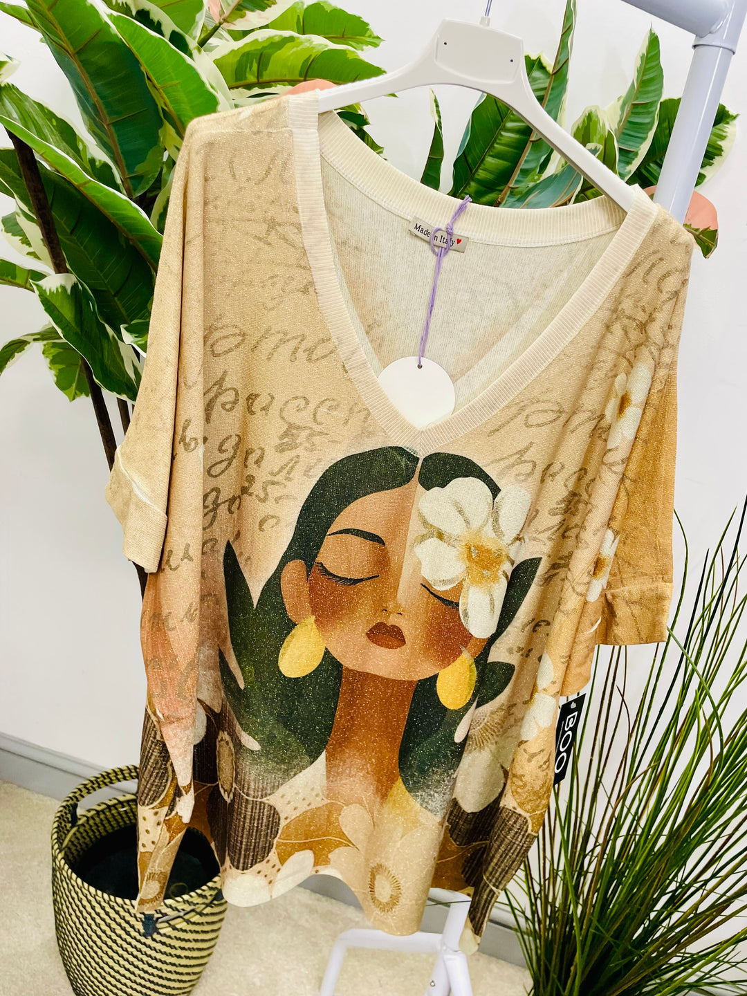 LADIES OVERSIZE LUREX FRIEDA TOP