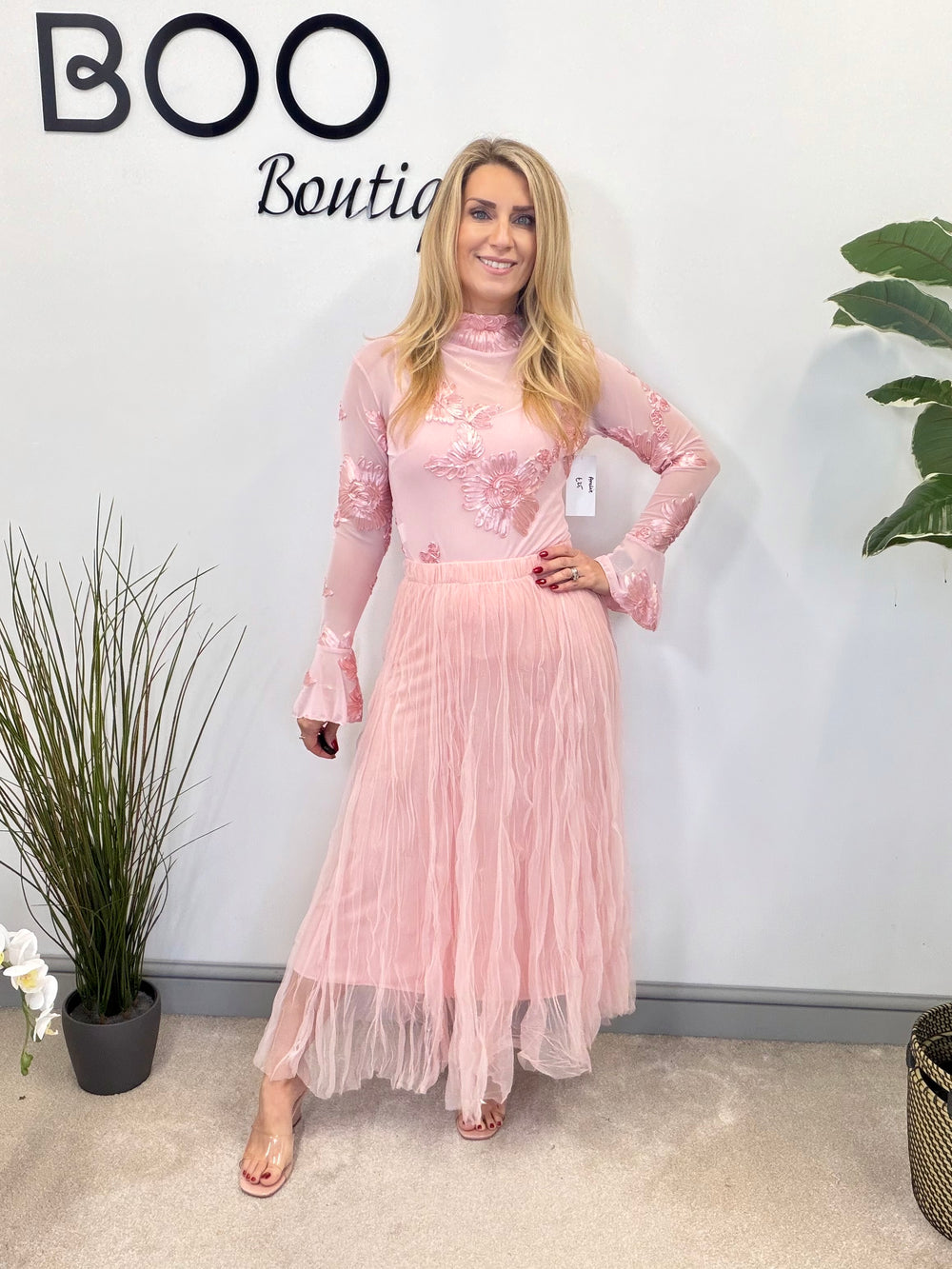 LADIES NET FAIRY MAXI SKIRT - BLACK, BERRY, KHAKI, BEIGE & PINK