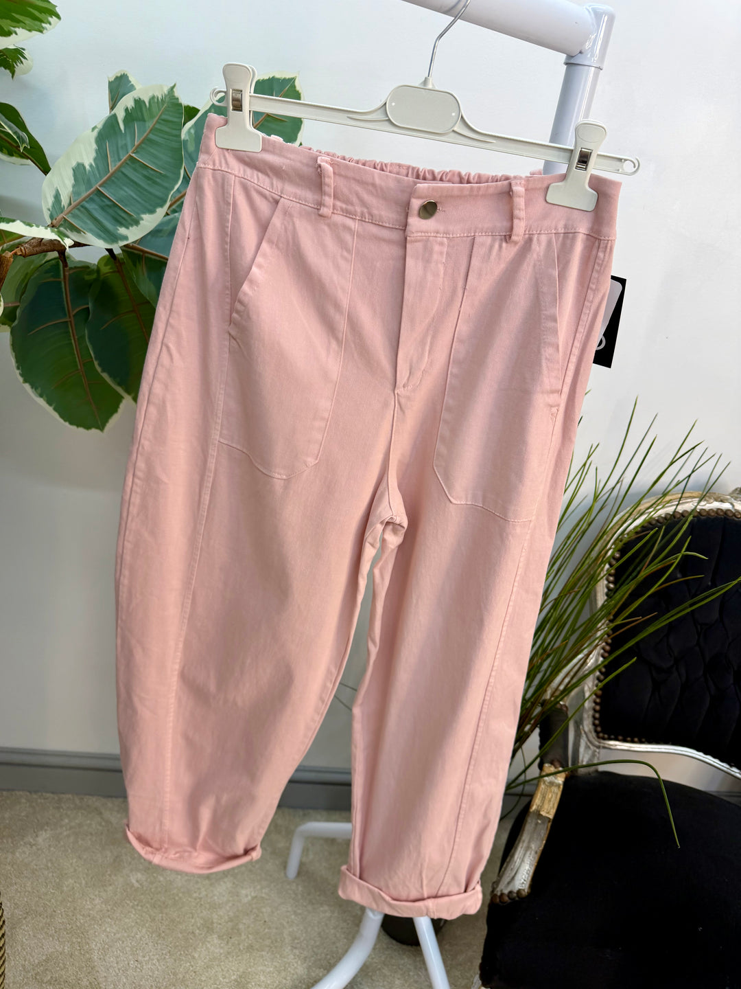 Ladies Fashion Balloon Leg Magic Trousers - pink, black, white & beige