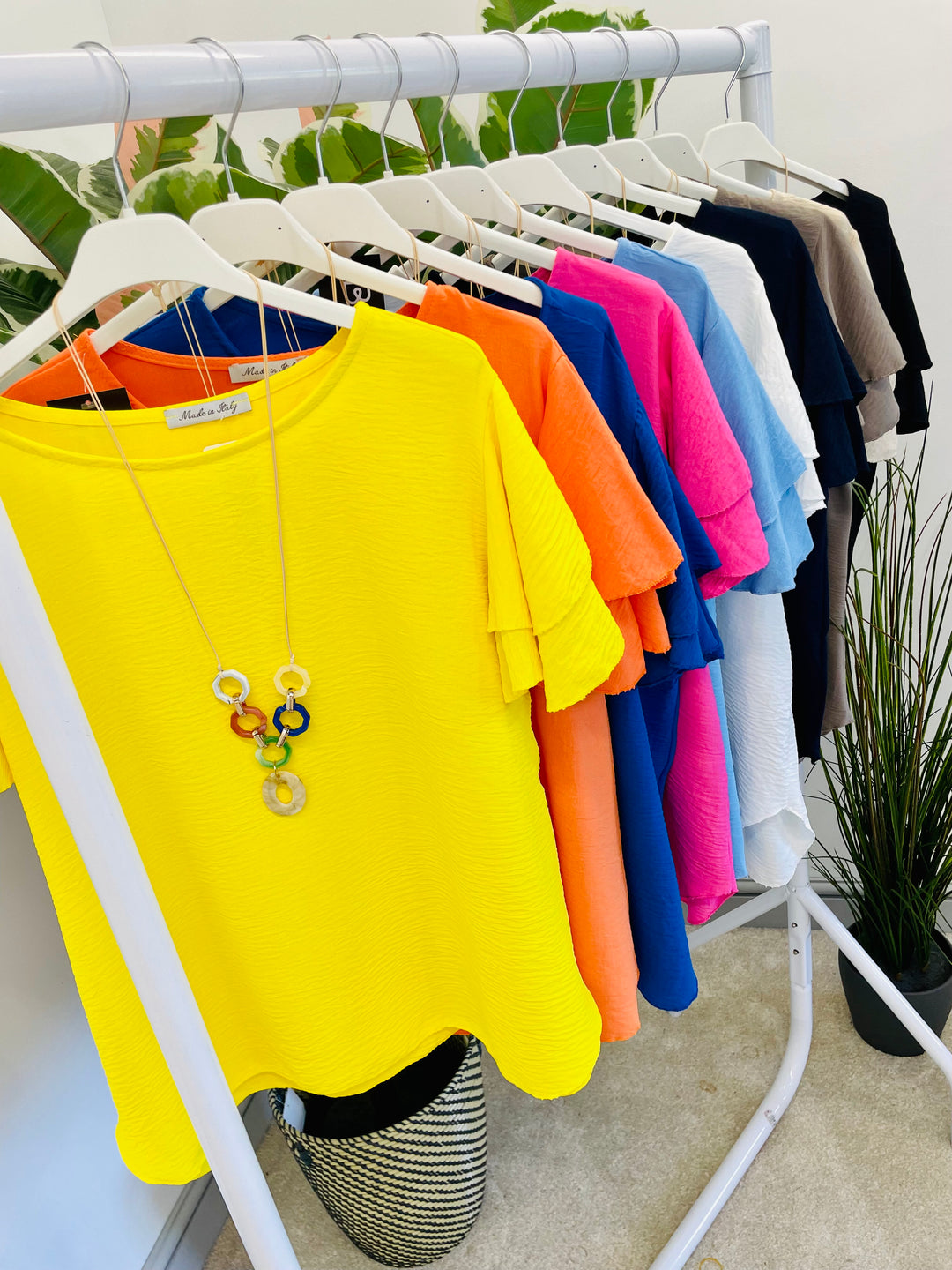 LADIES FRILL SHORT SLEEVE SUMMER TOP