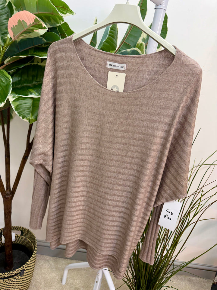 LADIES FINE KNIT LOOSE FIT TOP - MINT, BLUE, YELLOW, WHITE, PINK, MOCHA