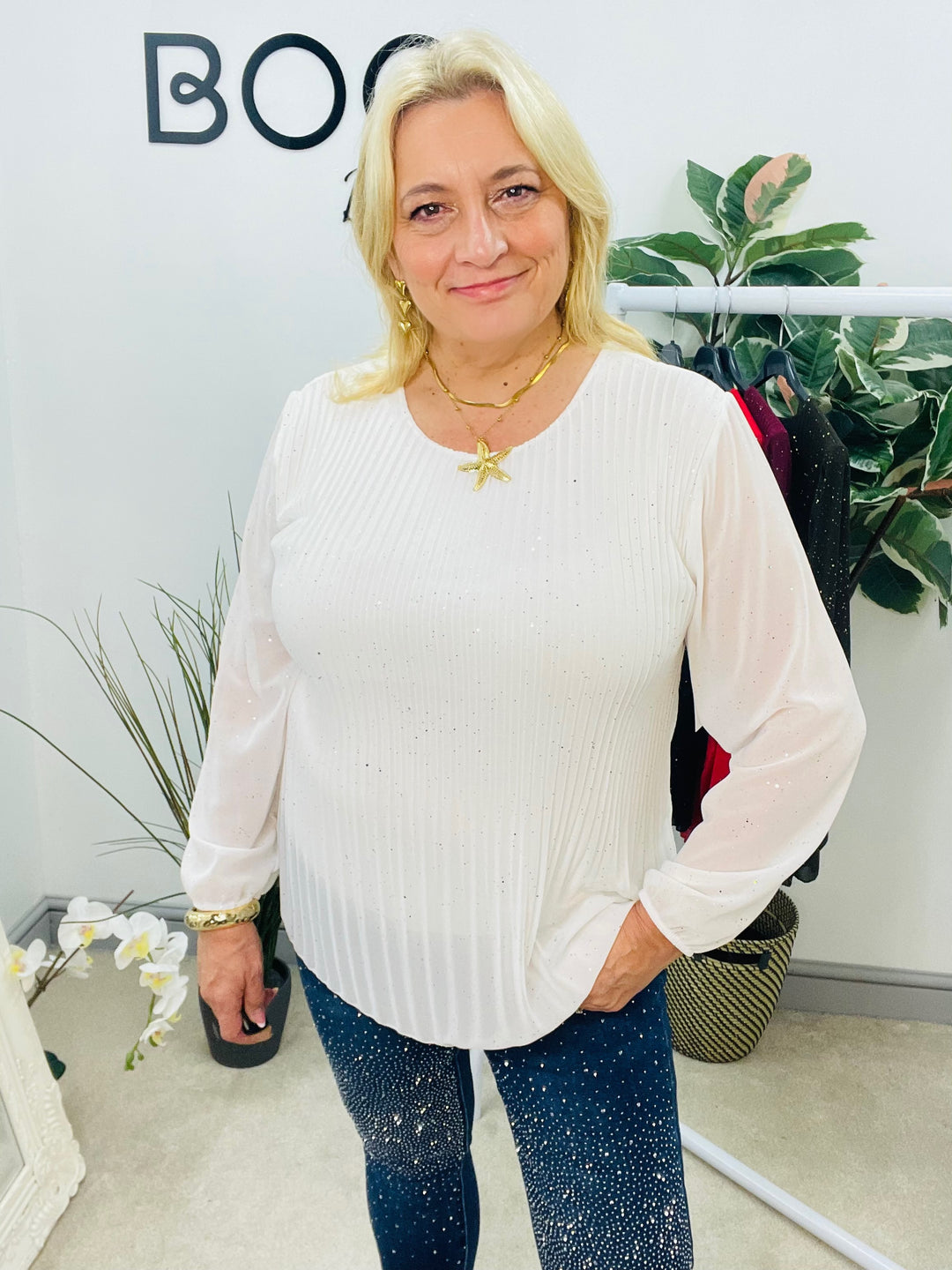 LADIES CHIFFON PLEATED TOP - BLACK, BROWN, WHITE, RED, WINE