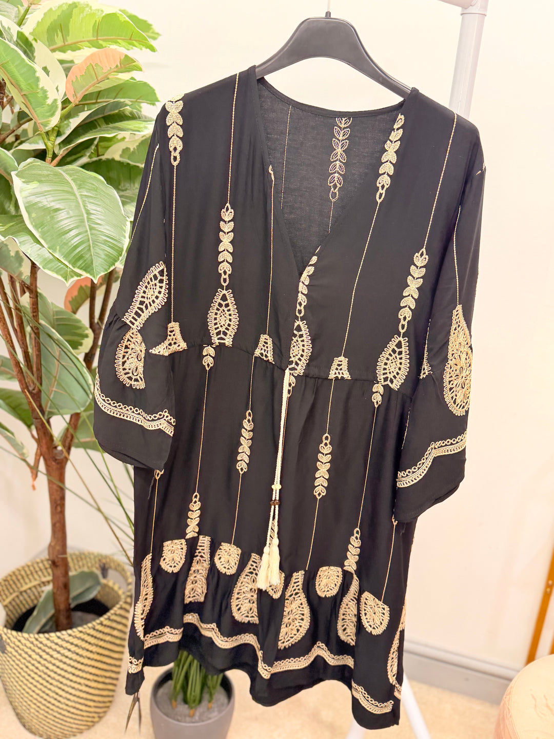 Ladies Summer Black Beach Holiday Dress