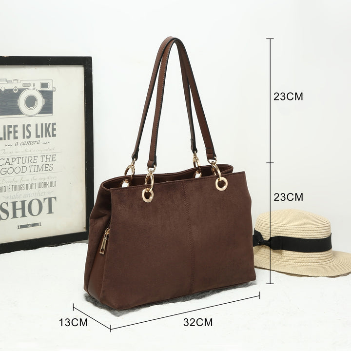 FAUX SUEDE TOTE HANDBAG ( 25451 )- 4 colours