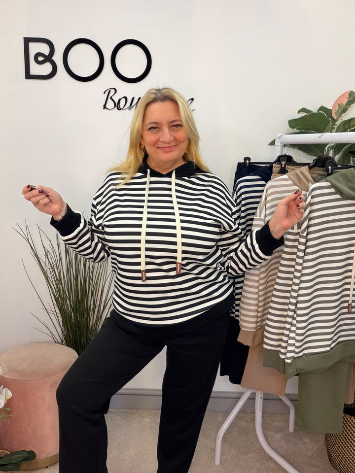 Ladies Fashion Straight Leg co ord set - khaki, navy, black & beige