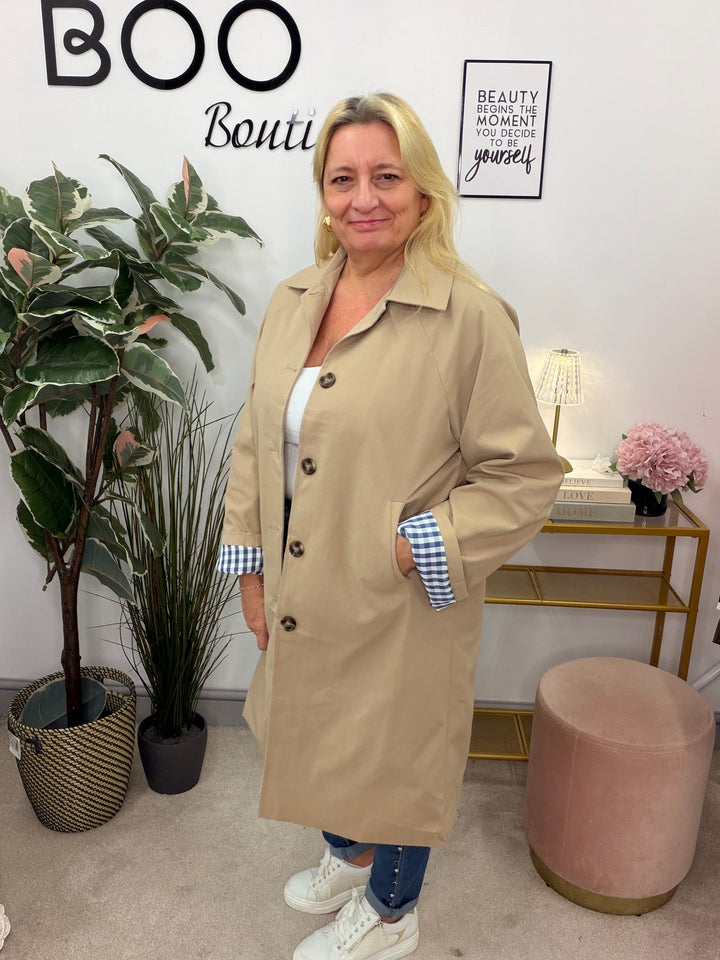 Ladies Fashion Camel Raincoat Mac