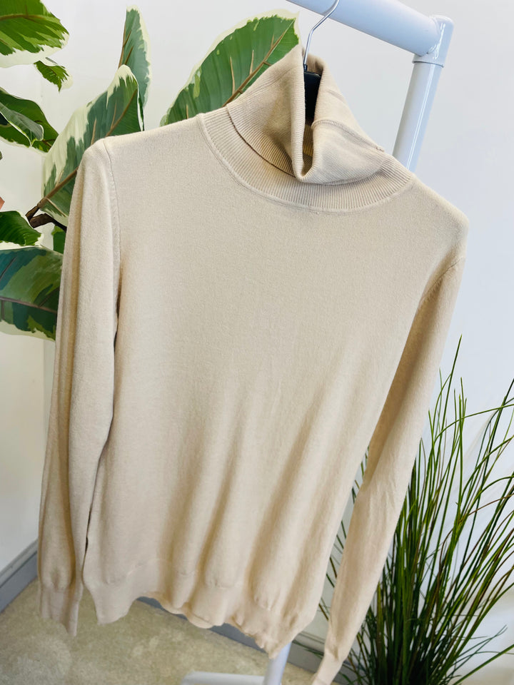 LADIES FINE KNIT ROLL NECK JUMPER - BERRY, BLACK, BEIGE & BROWN