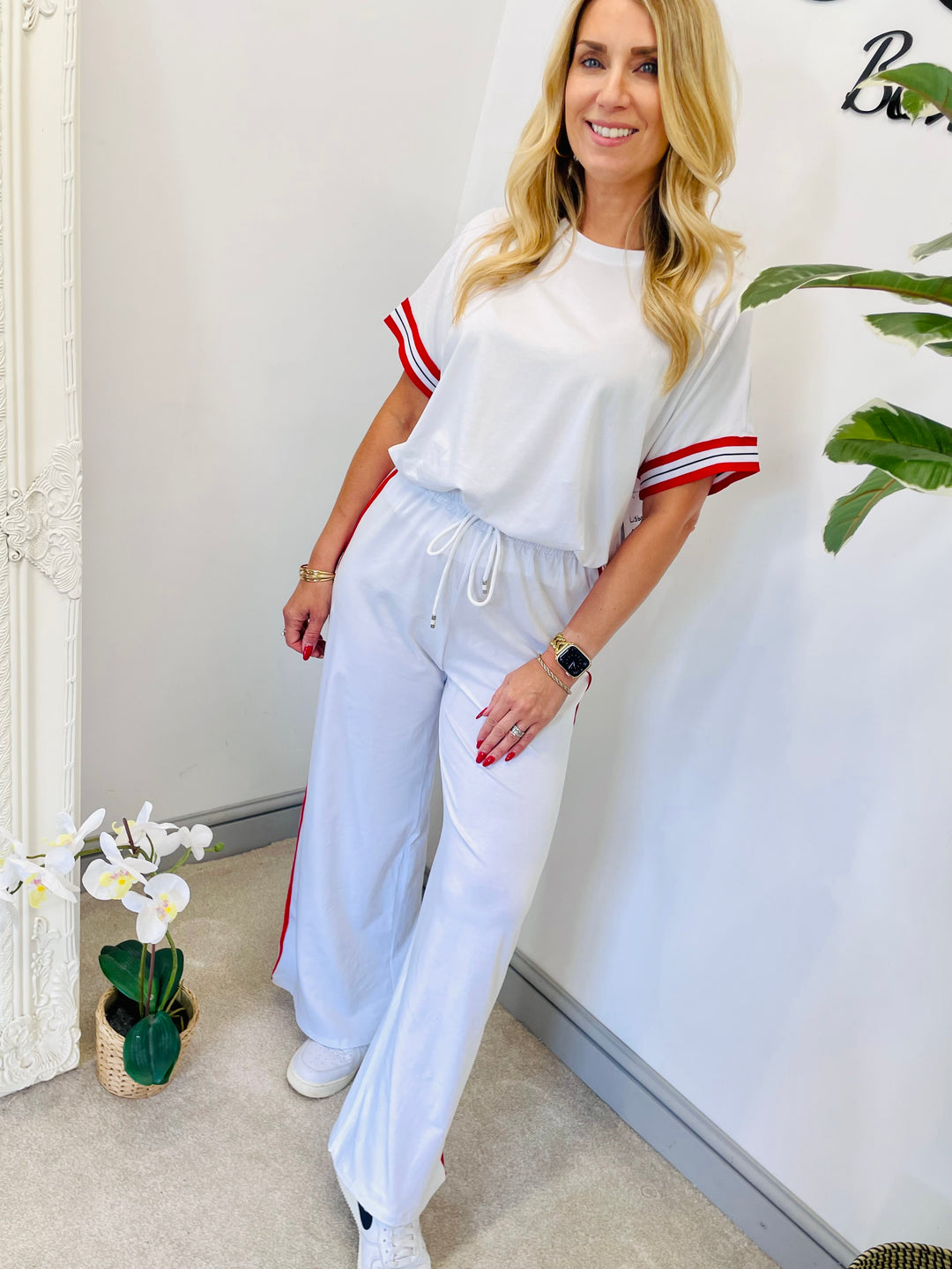 LADIES SPORT LUXE TRACKSUIT CO ORD SET - BLACK, WHITE, LEMON