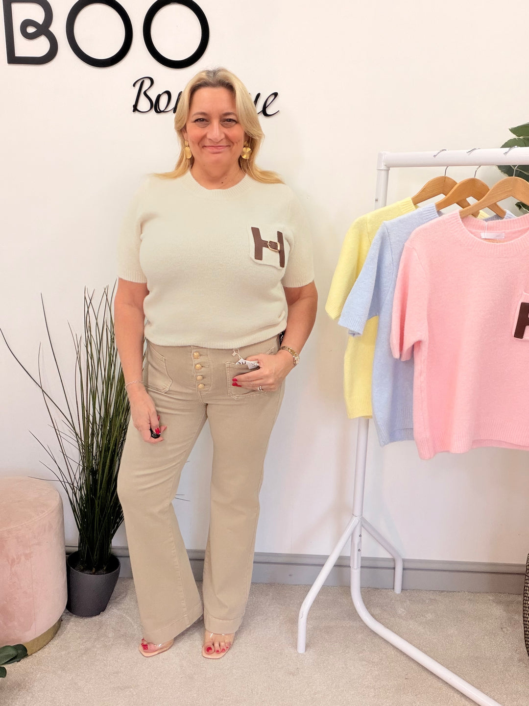 The HARPER dark beige jeans - sizes 8 to 16