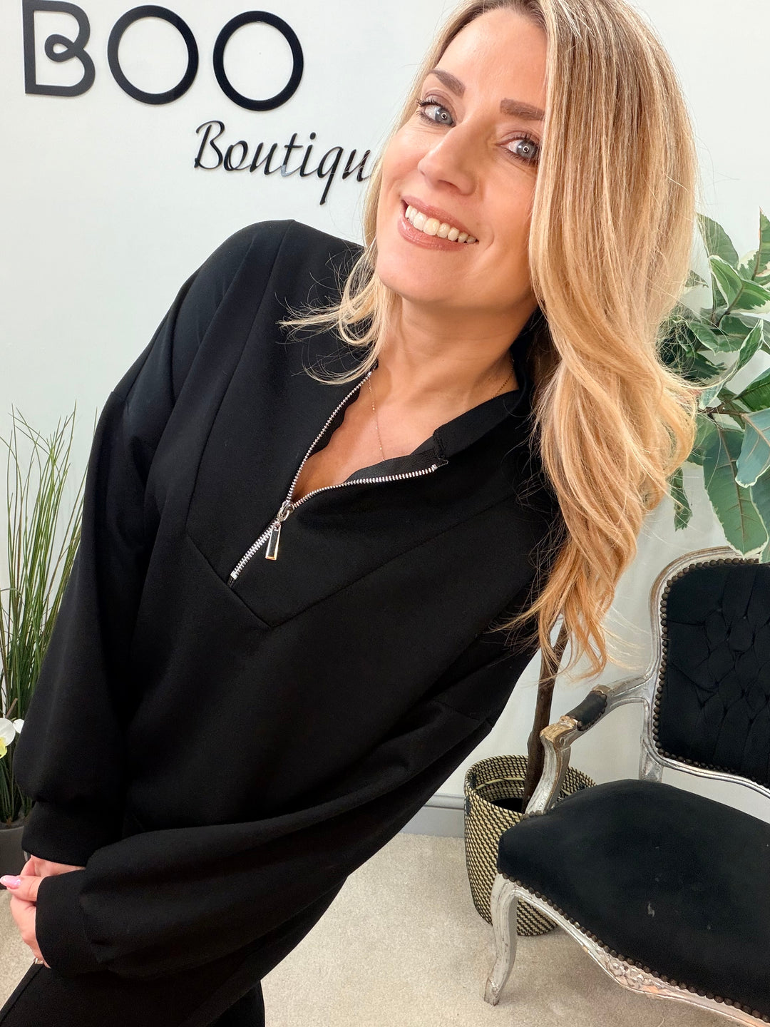 LADIES FASHION STRAIGHT LEG TROUSER CO ORD SET - BLUE, BEIGE & BLACK