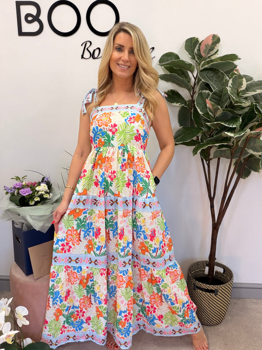 Ladies Fashion Colourful Summer Holiday Maxi Dress