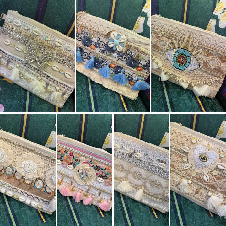 The JANE sparkly beach clutch bag - 14 styles