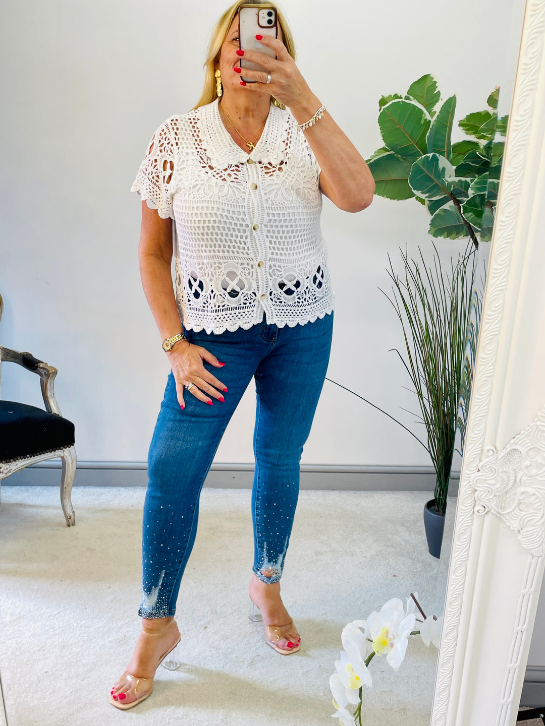 The SUSAN white crochet top