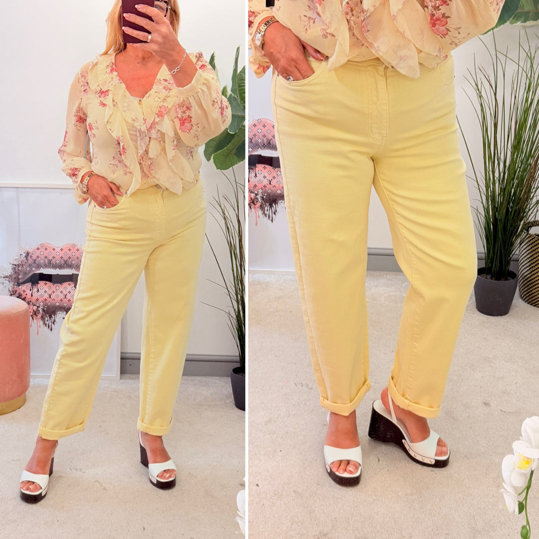 Ladies Fashion Lemon Balloon Leg Jeans