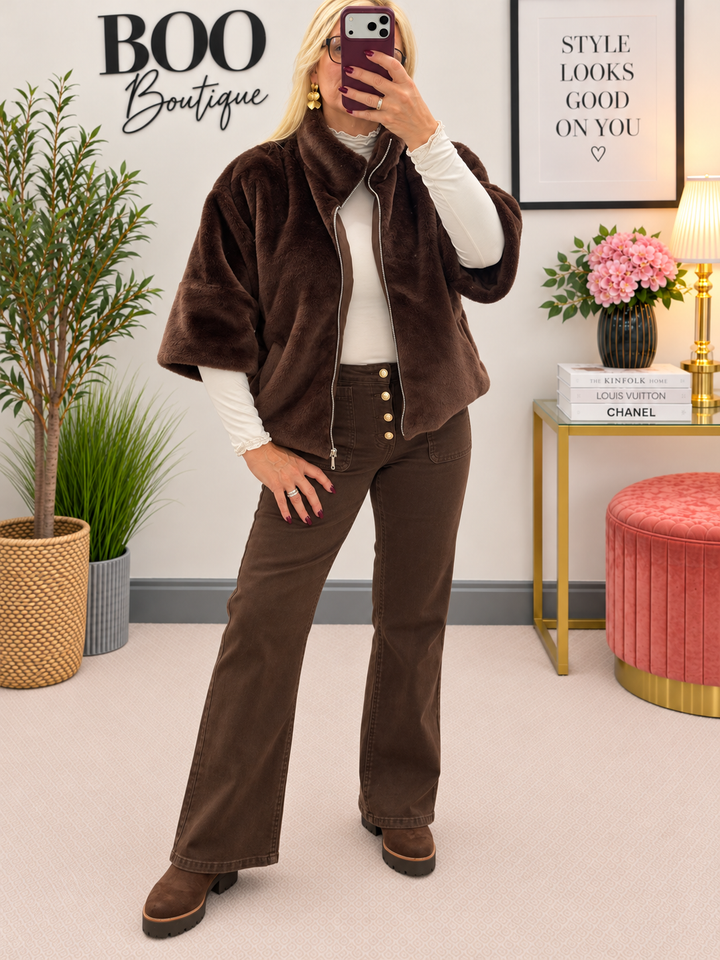 The BLISS faux fur cape jacket - 2 colours