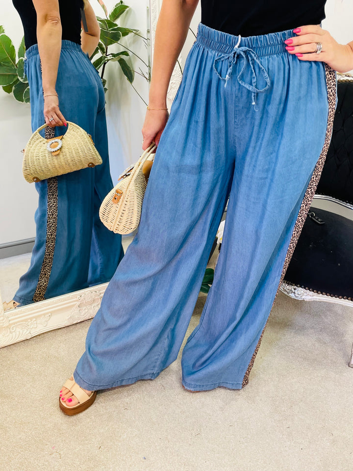 The JASMINE chambray wide leg trousers