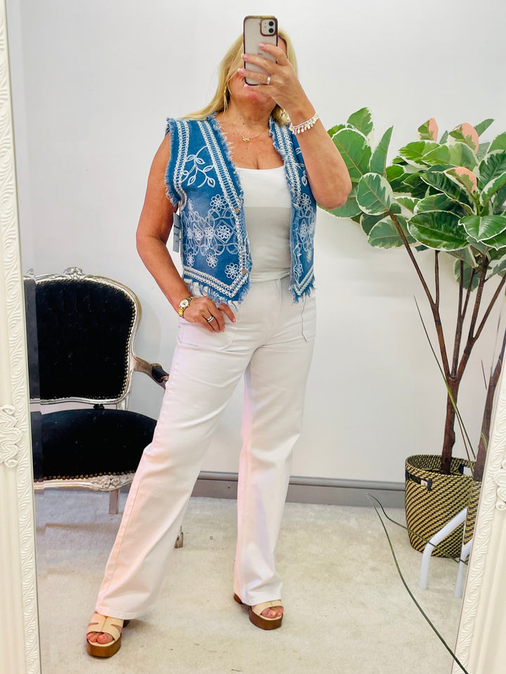 The COSMOPOLITAN denim waistcoat