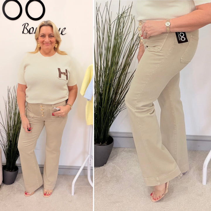 The HARPER dark beige jeans - sizes 8 to 16