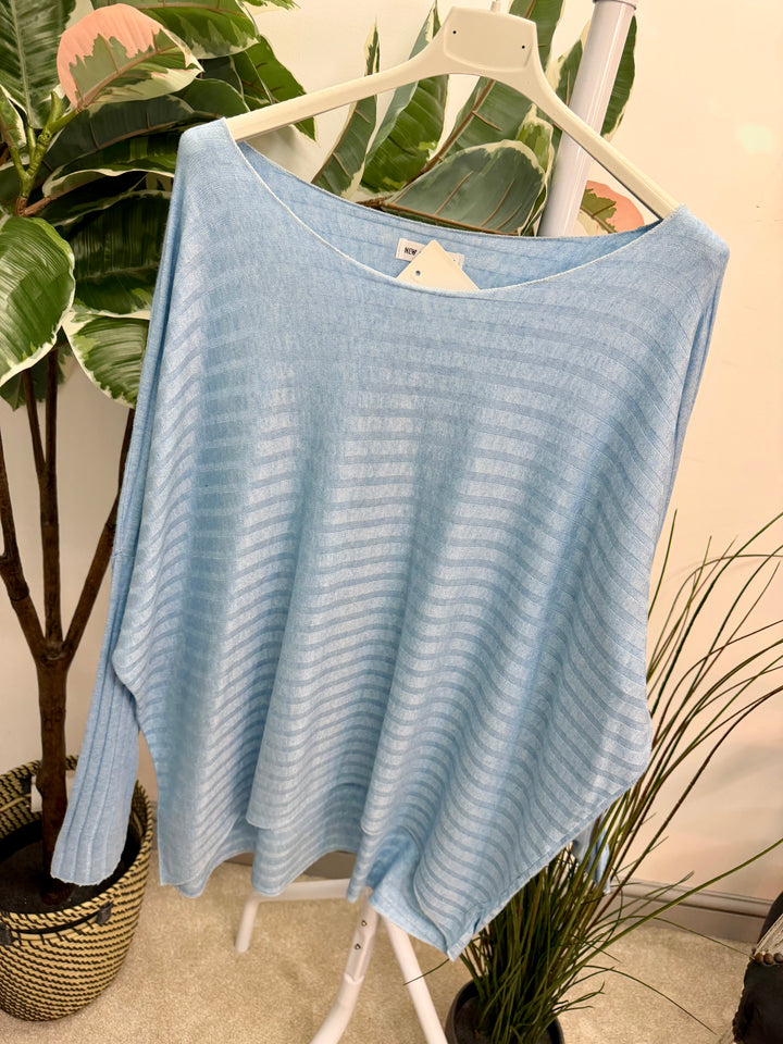 LADIES FINE KNIT LOOSE FIT TOP - MINT, BLUE, YELLOW, WHITE, PINK, MOCHA