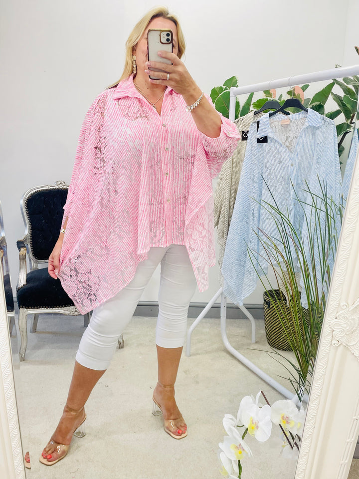LADIES WOMENS DRAPE OVERSIZE TOP BLOUSE - PINK, BLUE & BEIGE