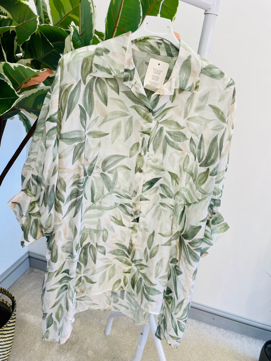 LADIES CHIFFON OVERSIZE LOOSE FIT BLOUSE SHIRT - BLUE, PINK, KHAKI