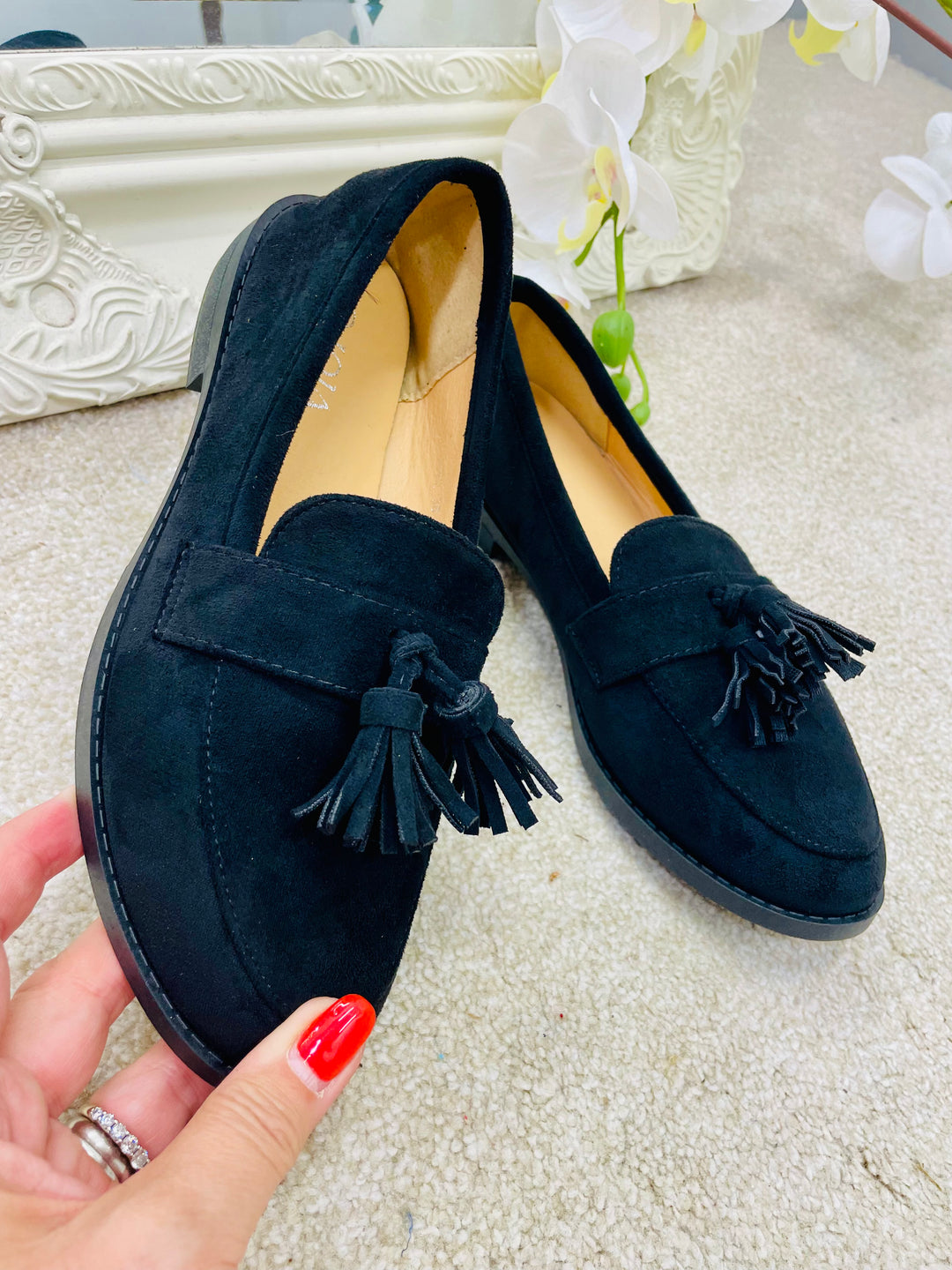 CHOCOLATE BROWN FAUX SUEDE LOAFER FLAT SHOES ( 966 ) sizes 3 to 8