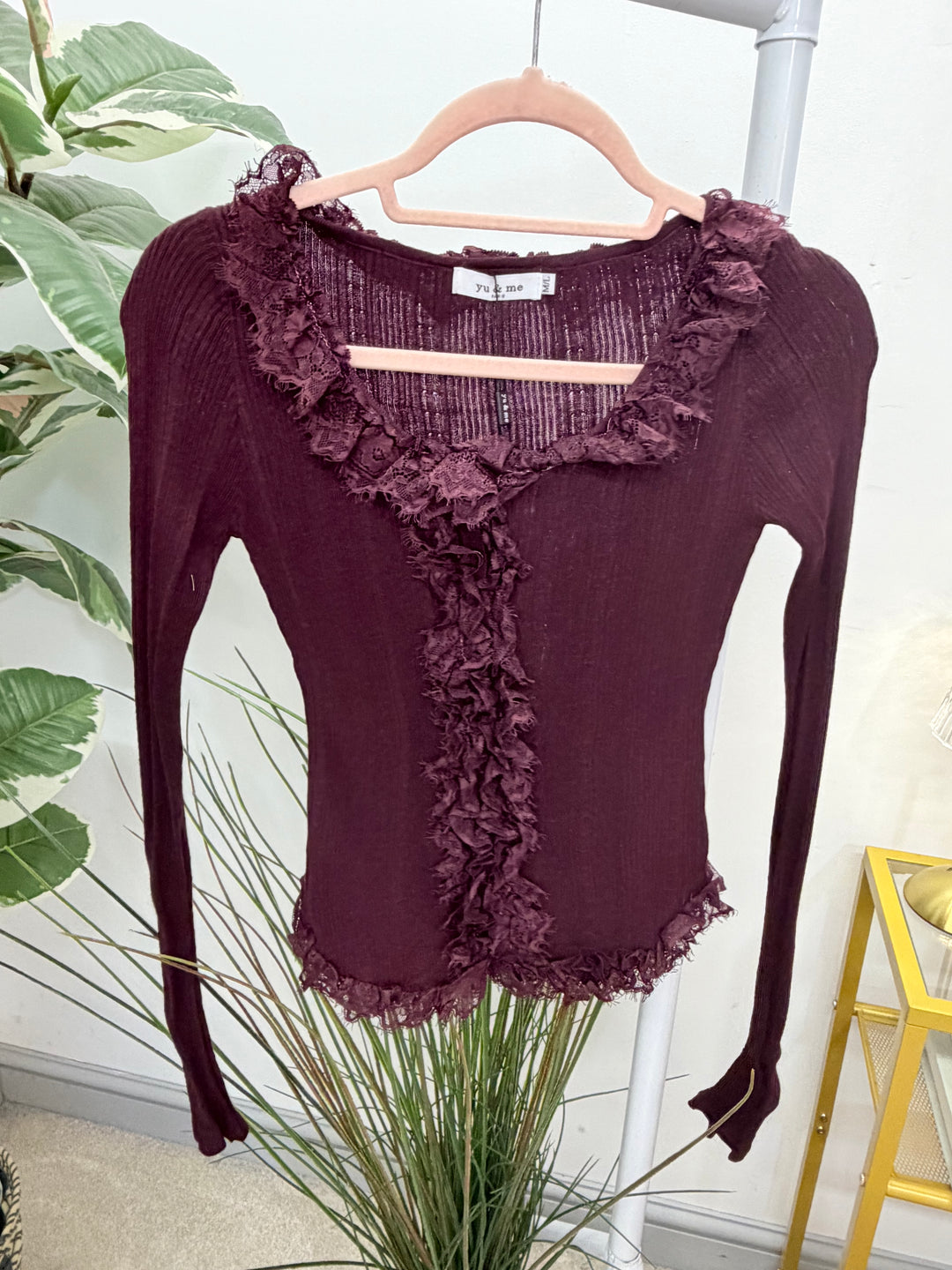 Ladies Fashion Fitted Frill Cardigan Top - Black, White, Brown & Wine