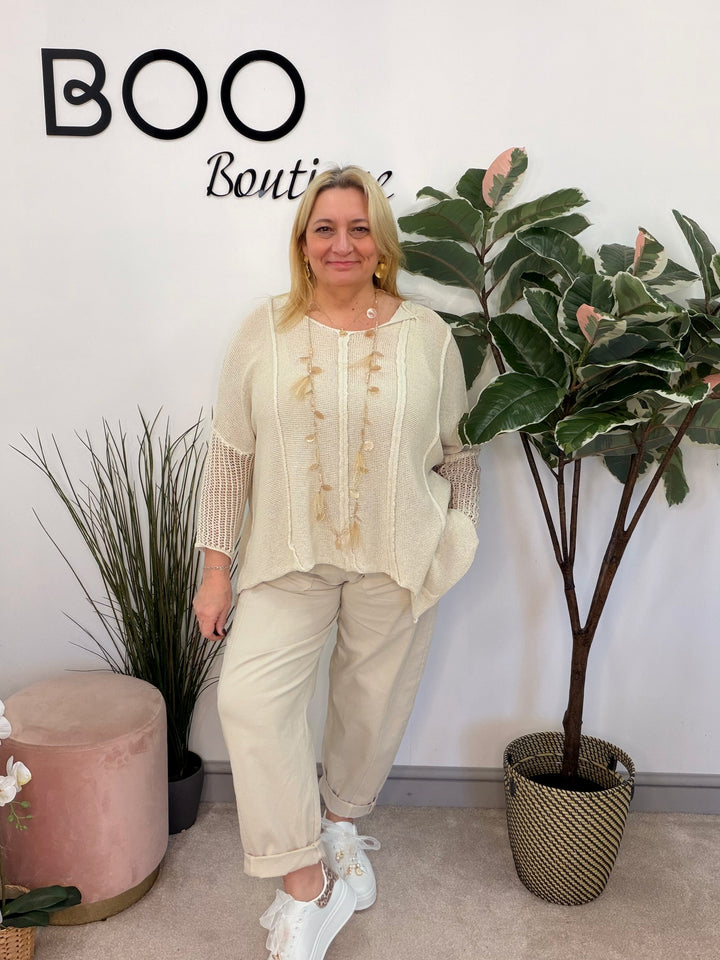 Ladies Fashion Oversize Top - yellow, beige, pink, white, fuschia and blue