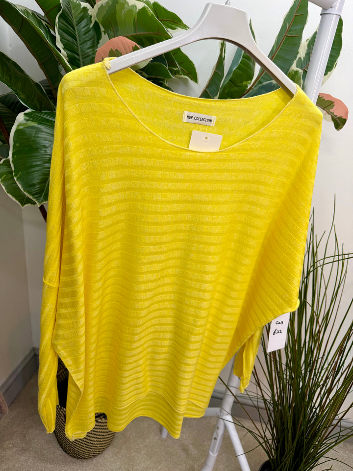 LADIES FINE KNIT LOOSE FIT TOP - MINT, BLUE, YELLOW, WHITE, PINK, MOCHA