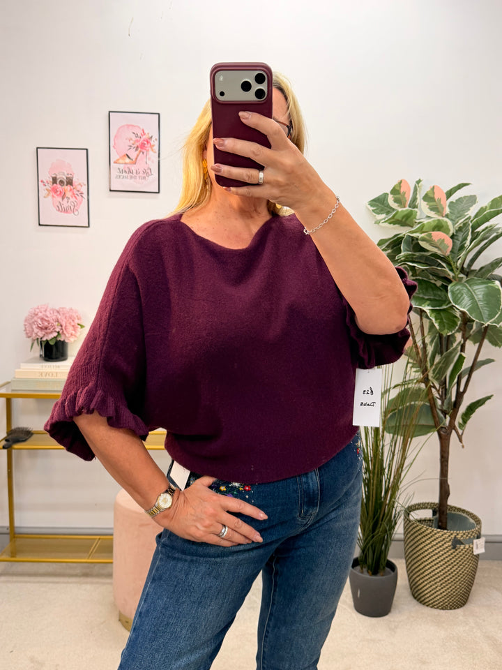 Ladies Fashion Slouch Jumper - black, orange, blue, white, plum, wine, brown