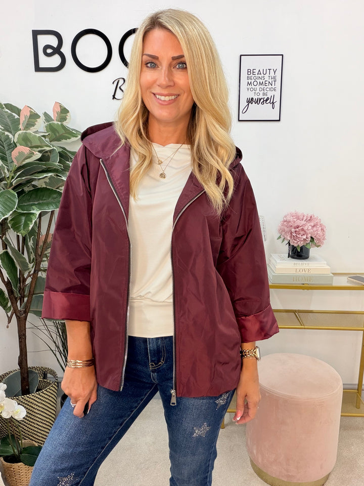 Ladies Fashion Shower Proof Box Jacket - Black, Brown, Wine, Khaki & Beige