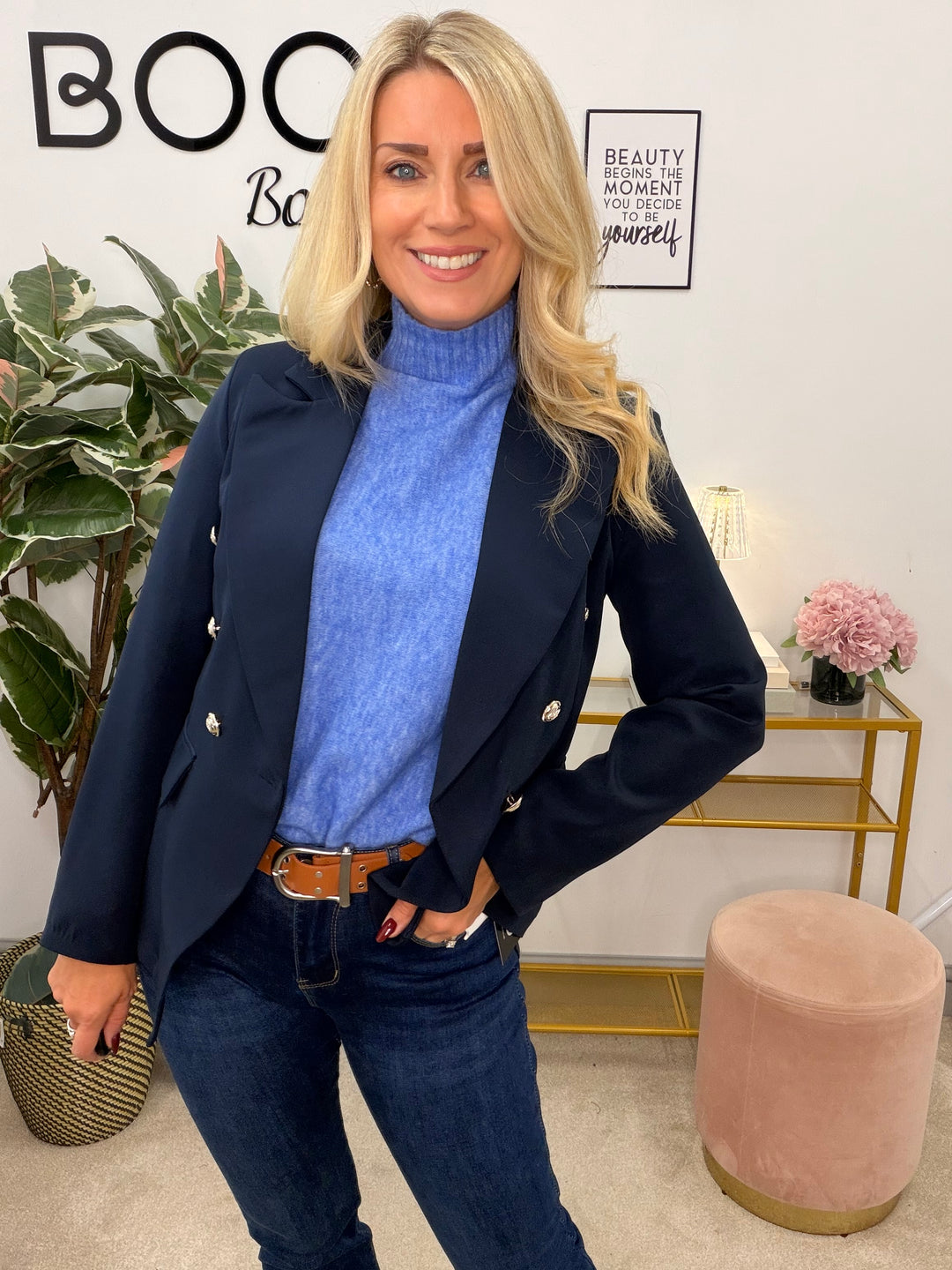Ladies Fashion Blazer - White, Black, Navy, Brown & Camel