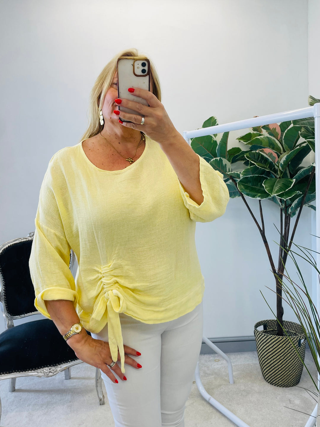 WOMENS LADIES TEABAG LINEN CASUAL TOP - WHITE, PINK & BLUE, KHAKI, BEIGE, LIME, LEMON