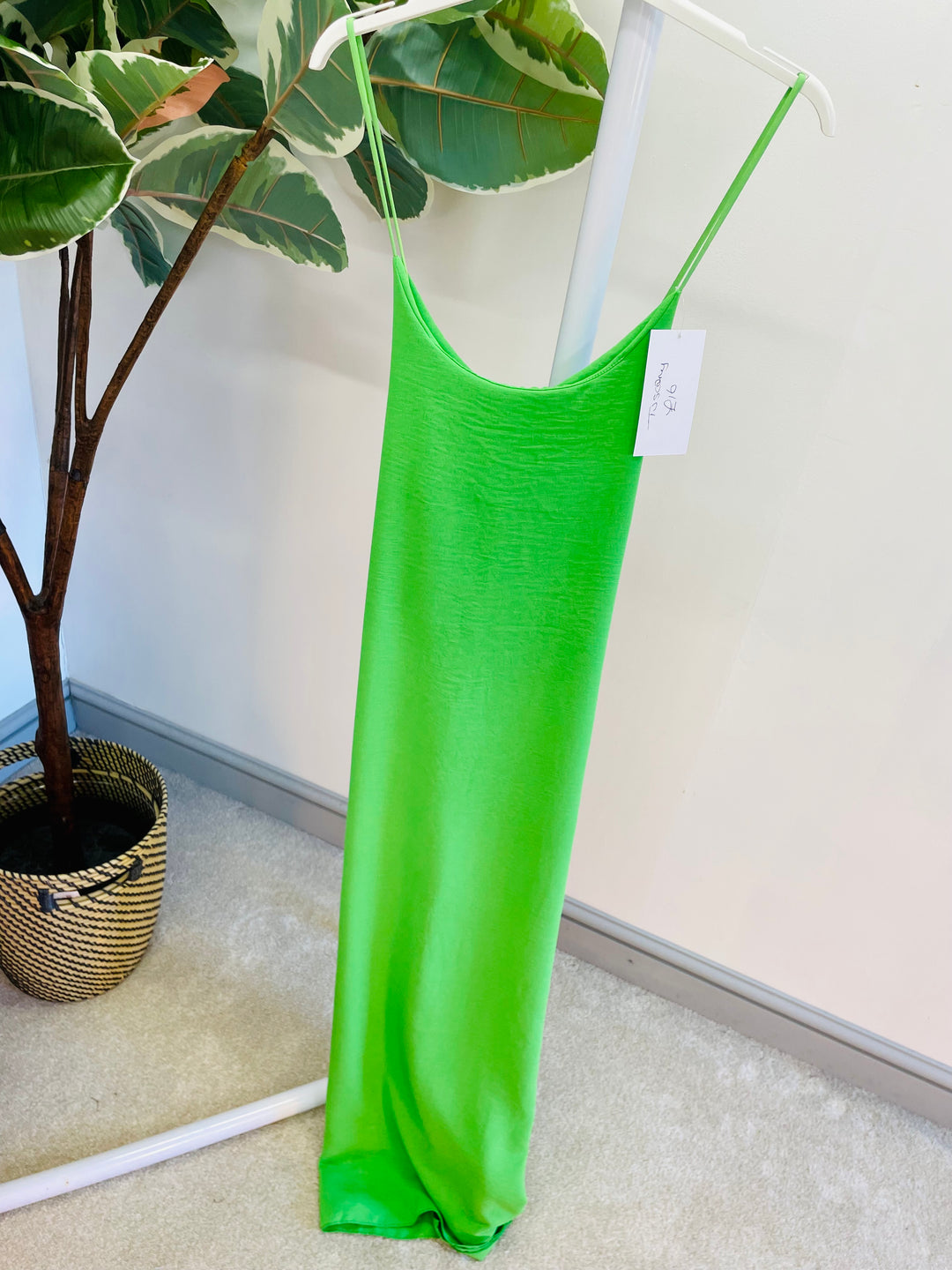 LADIES WOMENS BRIGHT GREEN STRAPPY BEACH SUMMER MAXI DRESS