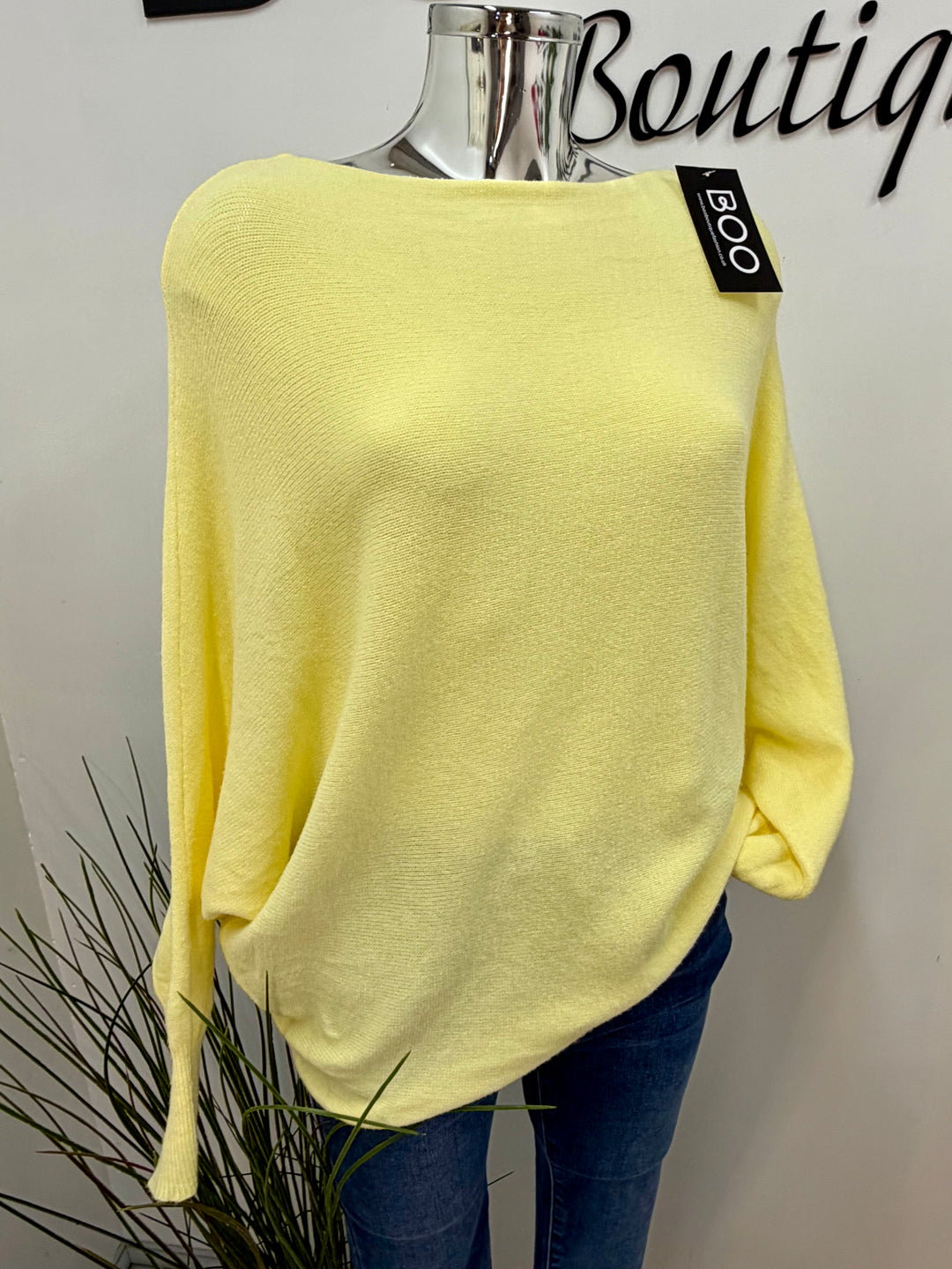 LADIES SOFT BATWING SLEEVE JUMPER - BLACK, NAVY, WHITE, BEIGE, PINK, BLUE, GREEN, LEMON