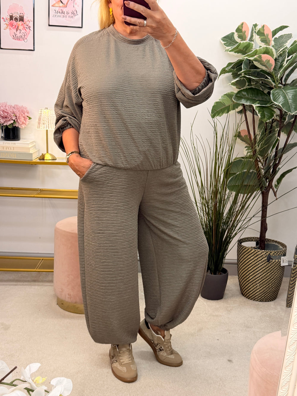 Ladies Fashion Trouser Co Ord - Brown, Black, Wine and Mocha