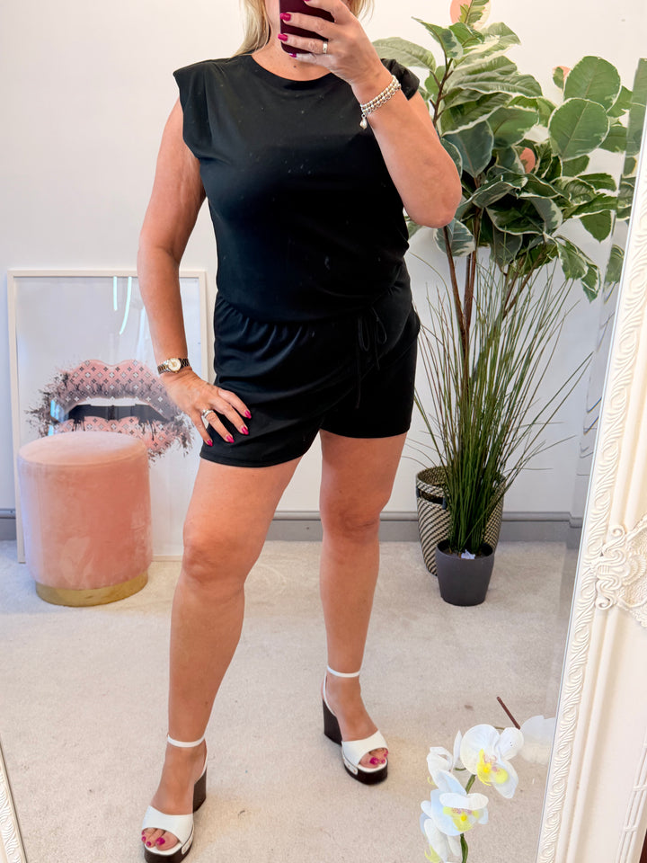 Ladies Non Crease Summer Shorts Co Ord Set - Black, Denim, Lemon, Wine, Khaki & Mocha