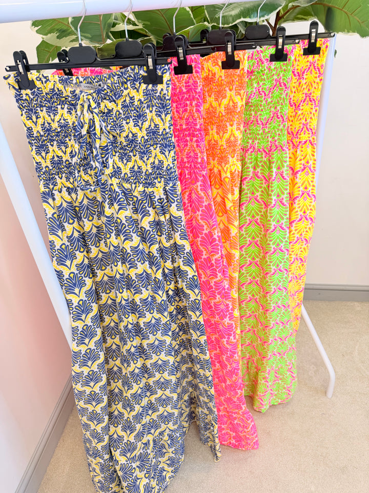 Ladies Fashion Summer Strapless Maxi Dress - Pink, Yellow, Orange, Green, Navy