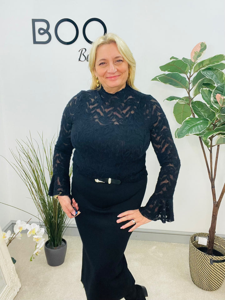 LADIES BLACK SHEER BODYSUIT