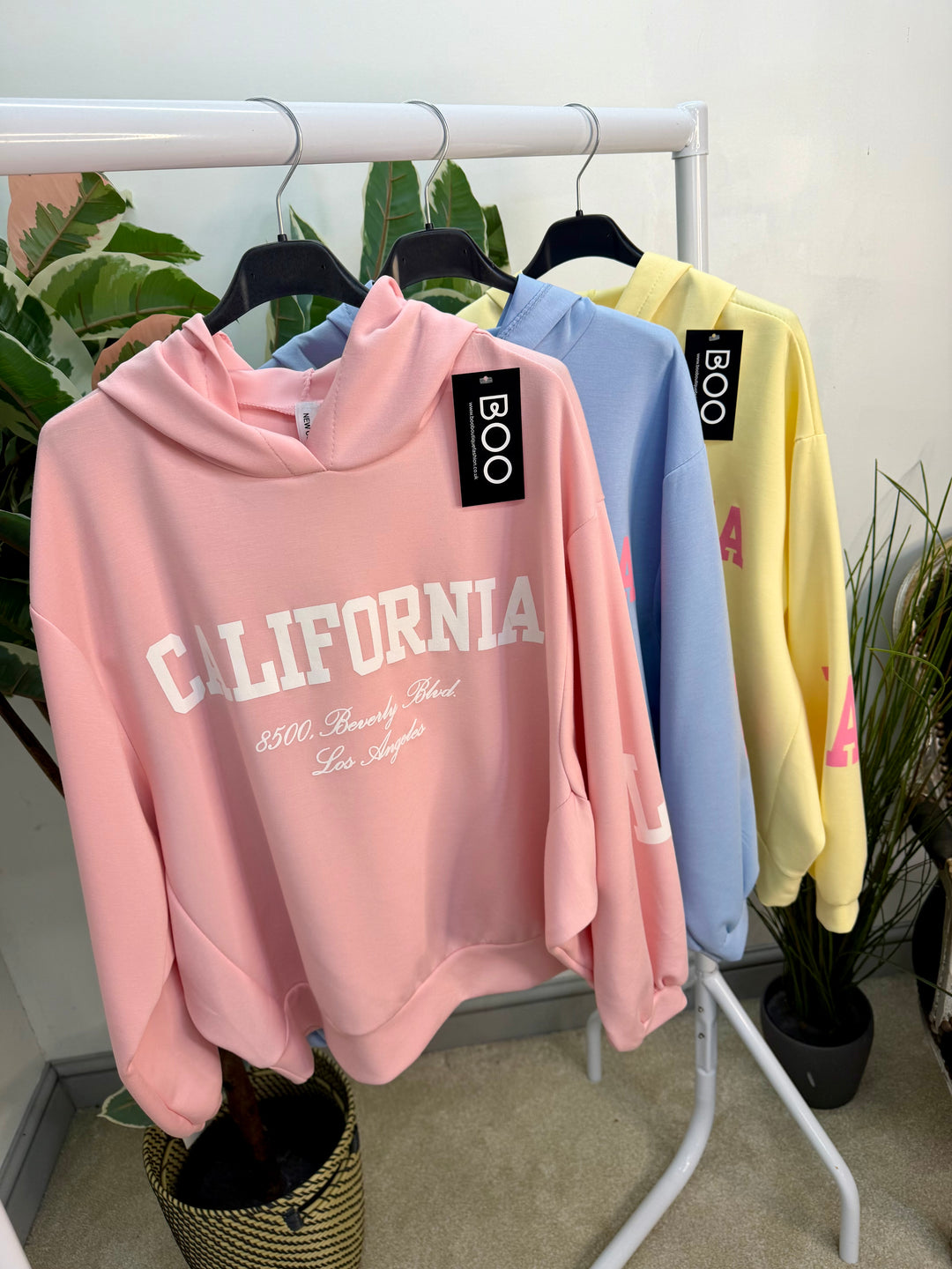 LADIES SCUBA CALIFORNIA SWEATSHIRT TOP - PINK, BLUE & LEMON