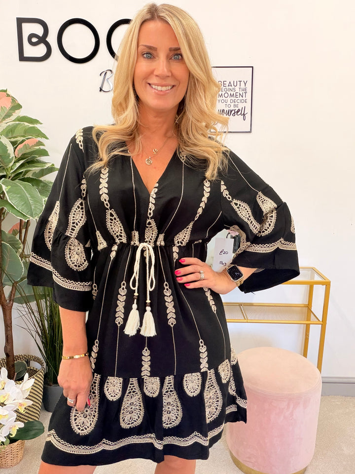 Ladies Summer Black Beach Holiday Dress
