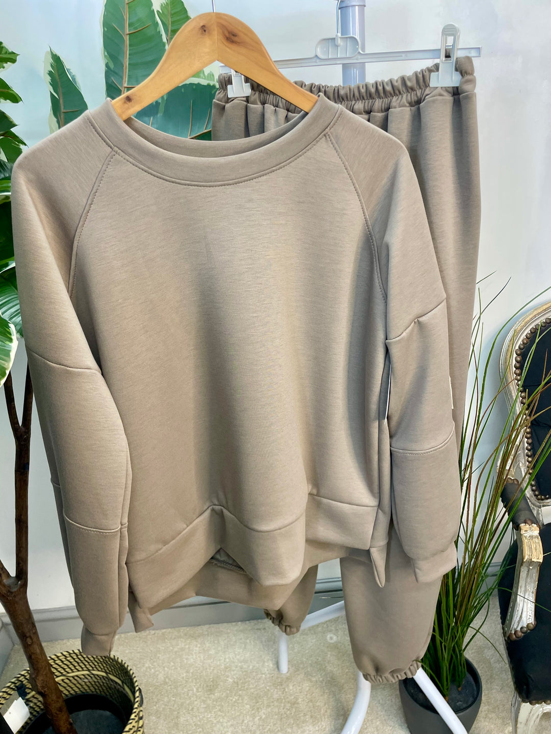 LADIES SCUBA JOGGER TROUSER CO ORD SET - BLACK, NAVY, MOCHA, BROWN